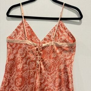 Whimsical Lace Up Romantic Croquette Vintage Y2K Satin Slip Dress Night Gown